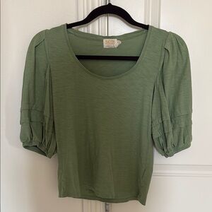 Nation LTD Green Puff Sleeve Top